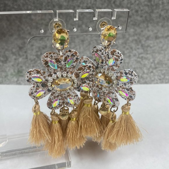 Jujlia Jewelry Chandelier Dangle Drop Pierced Earrrings Tassell Floral Boho - Picture 4 of 16